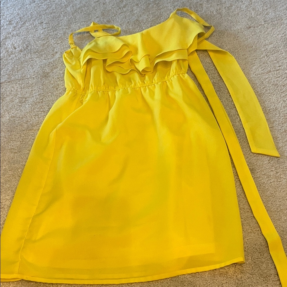 Yellow Ruffled  Dress